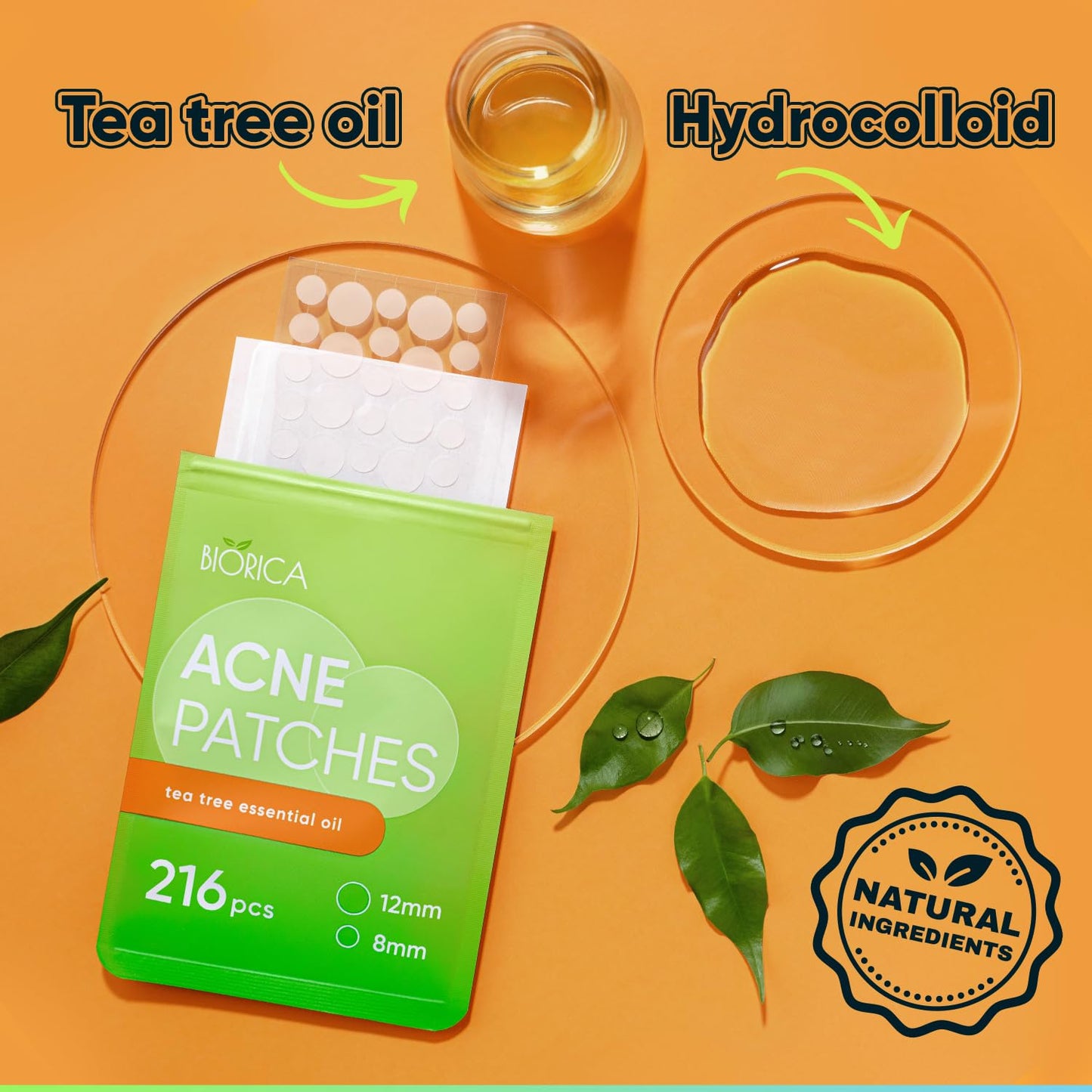 Transform Your Skin with Tea Tree Oil Hydrocolloid Acne Patches - 216 Count Blemish Treatment Dots and Stickers for Clearer, Healthier Complexion