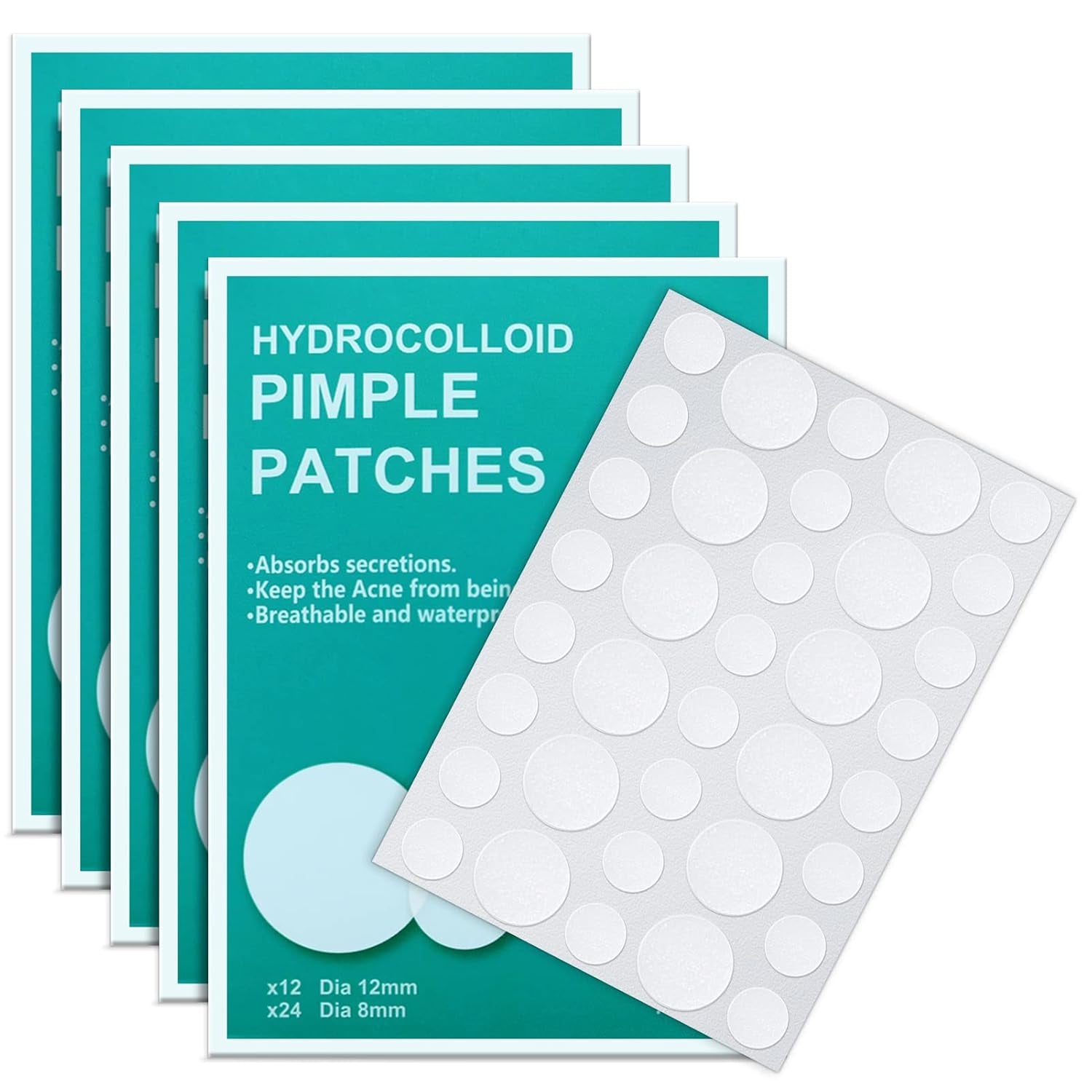 Transform Your Skin Overnight with 180 Count Hydrocolloid Acne Patches - Clear, Invisible Pimple Treatment Stickers for All Skin Types