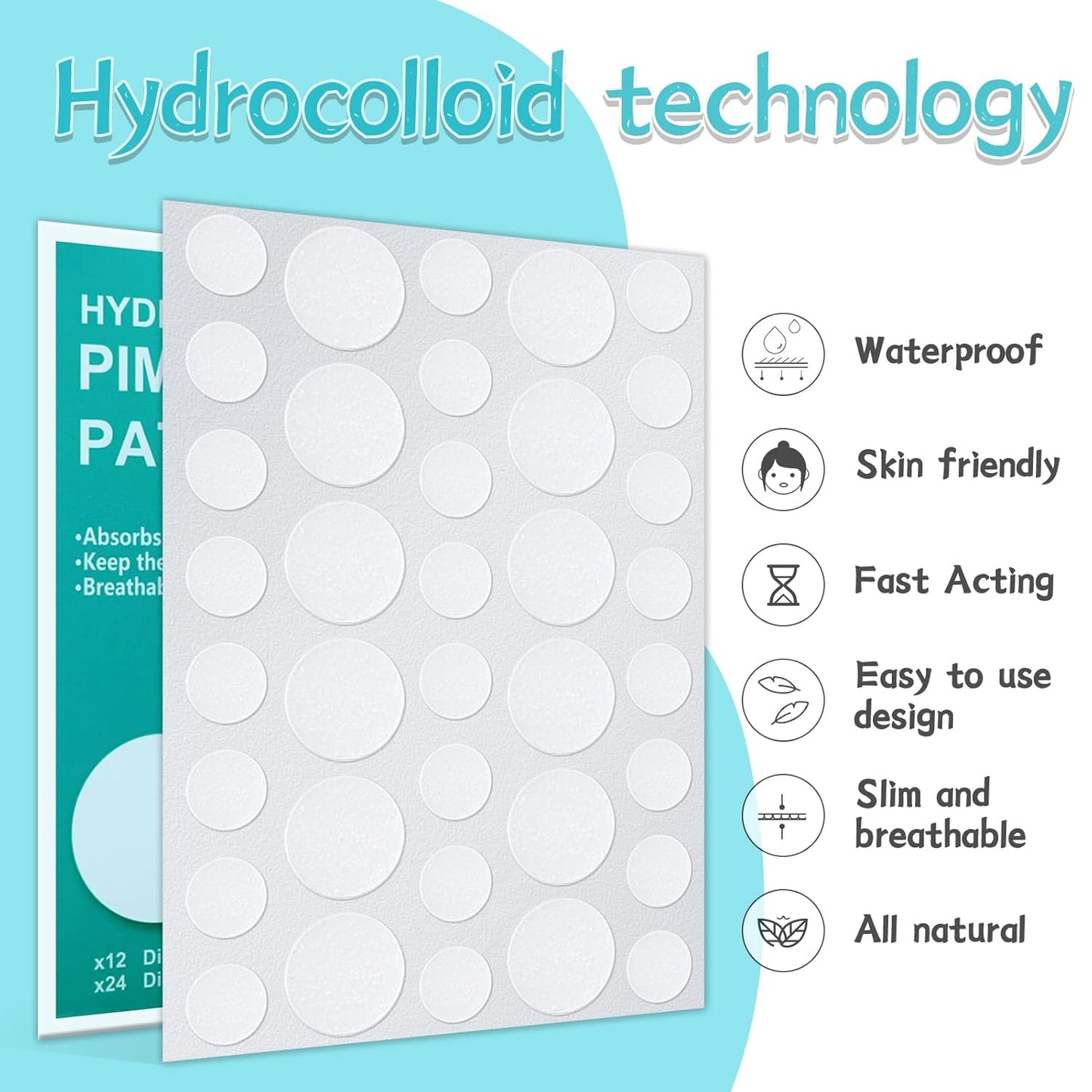 Transform Your Skin Overnight with 180 Count Hydrocolloid Acne Patches - Clear, Invisible Pimple Treatment Stickers for All Skin Types