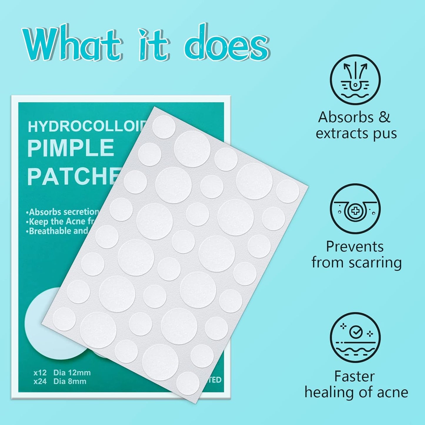 Transform Your Skin Overnight with 180 Count Hydrocolloid Acne Patches - Clear, Invisible Pimple Treatment Stickers for All Skin Types