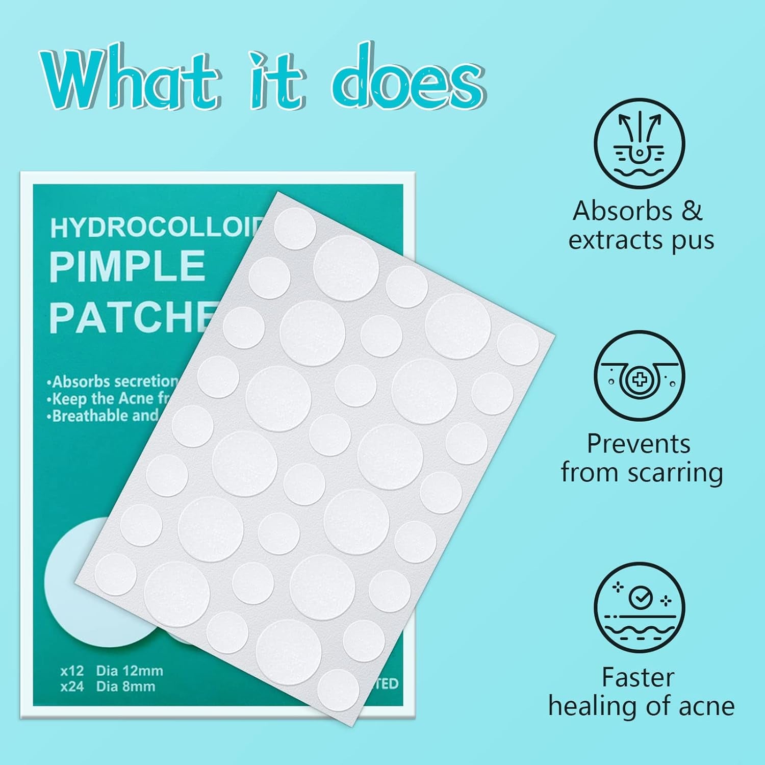Transform Your Skin Overnight with 180 Count Hydrocolloid Acne Patches - Clear, Invisible Pimple Treatment Stickers for All Skin Types